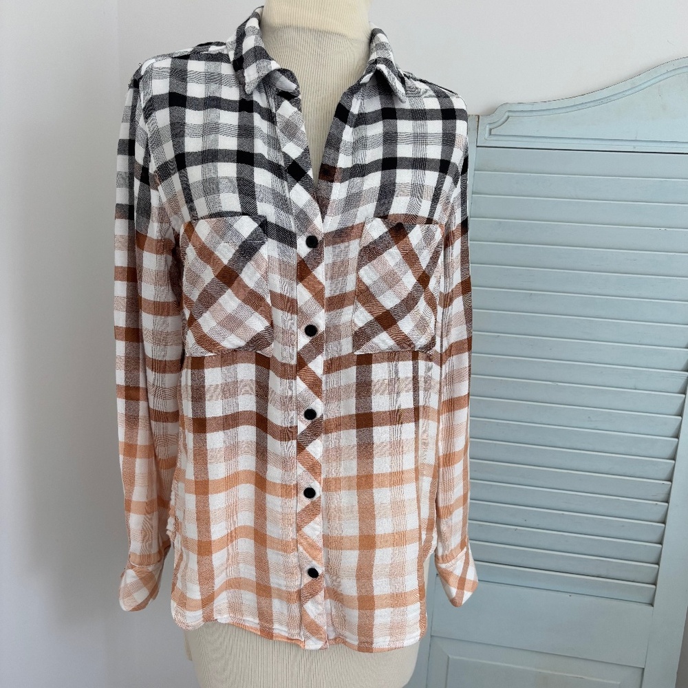 Upcycled Thrift flip remade bleach dyed cotton shirt